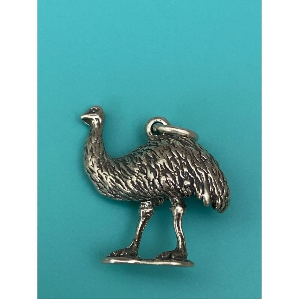 .925 Emu Sterling Silver jewelry charm #animals